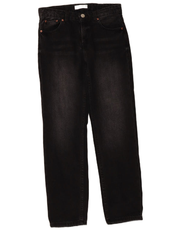 Zara Girls Straight Jeans 13-14 År W28 L28 Sort Bomuld