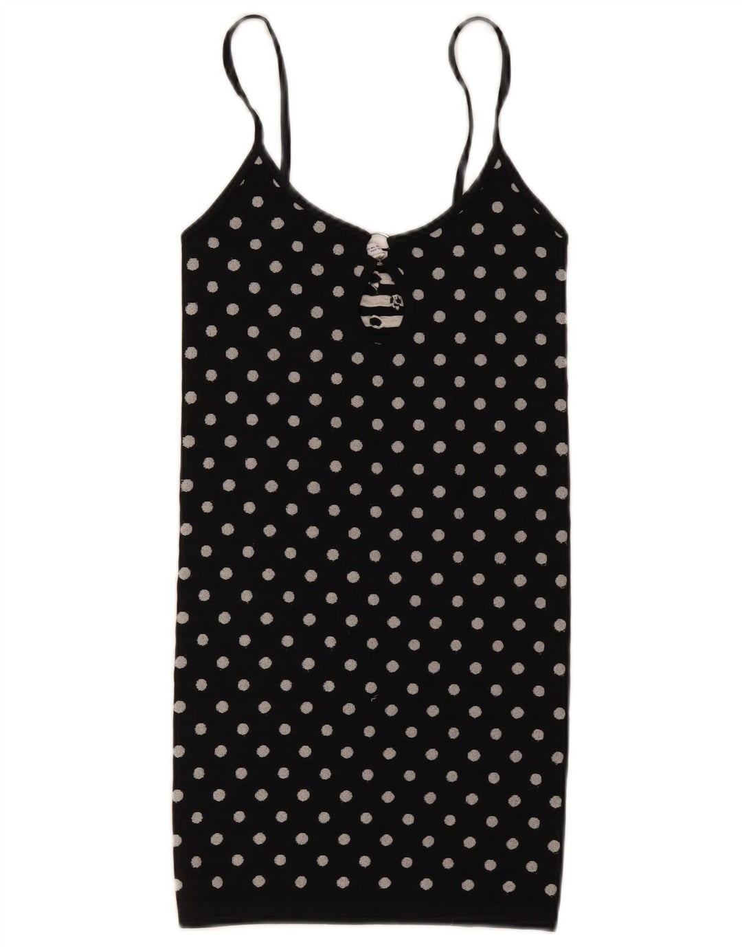 Zara Dame Cami Top UK 12 Medium Black Polka Dot