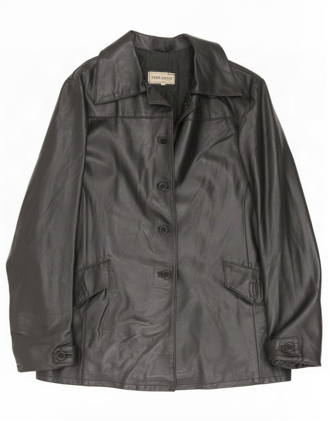 Terranova Dame Læderjakke UK 14 Medium Sort