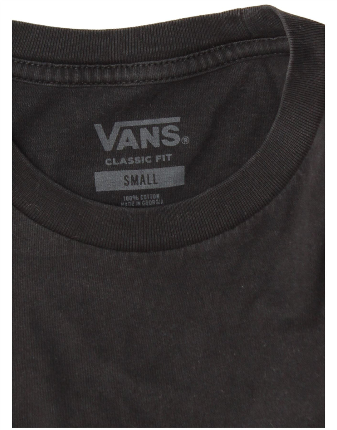 VANS Herre Classic Fit T-Shirt Top Lille Sort Bomuld