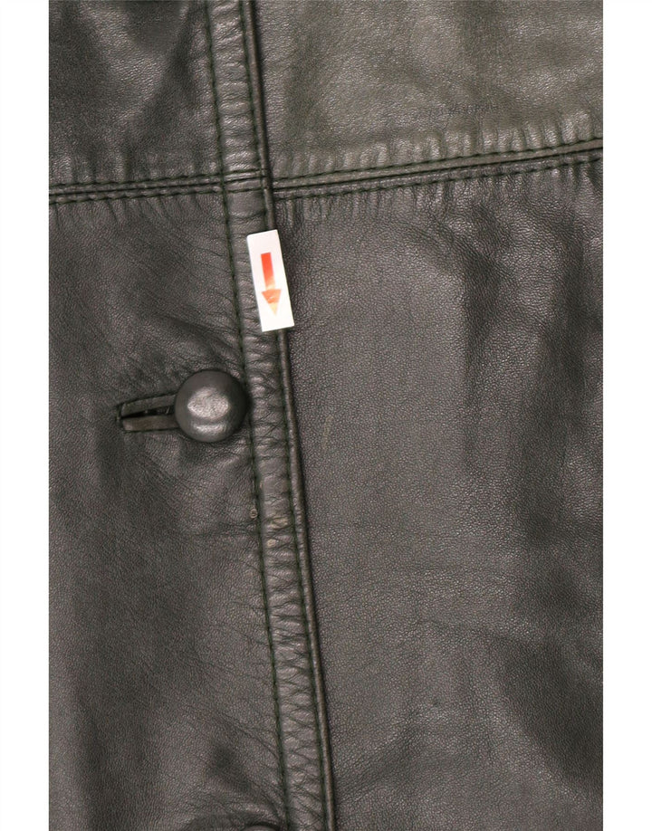 Vintage læderfrakke til kvinder UK 14 Medium Green