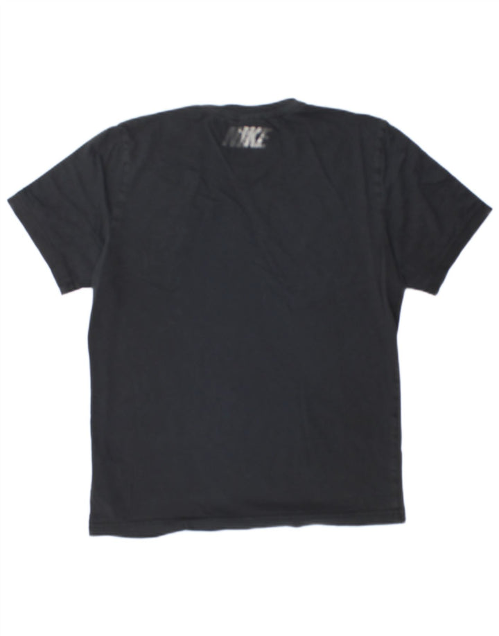 NIKE Mens Graphic T-Shirt Top Medium Black Cotton