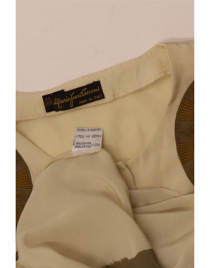Mario Pucci Cecconi Graphic Graphic Shirt Bluse IT 44 Medium Beige