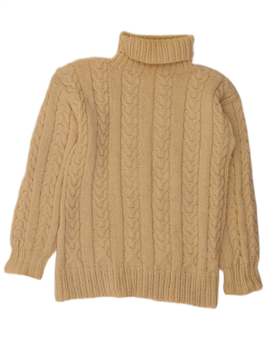 VINTAGE Dame Rullehals Sweater UK 14 Large Off White