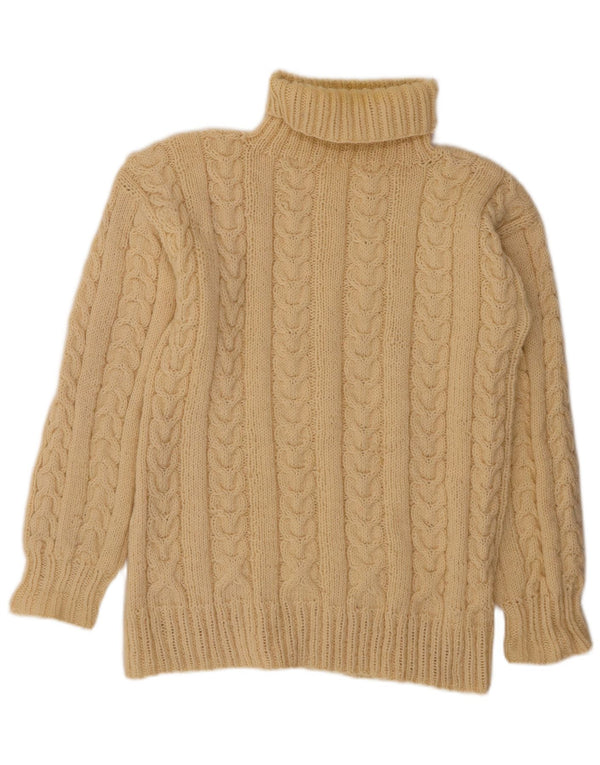 VINTAGE Dame Rullehals Sweater UK 14 Large Off White