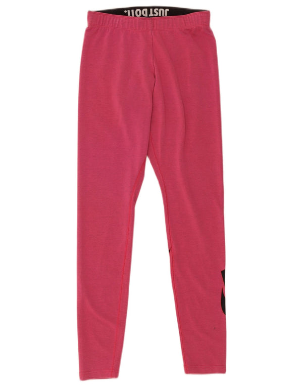 Nike Dame Grafiske Leggings UK 8 Small Pink Bomuld