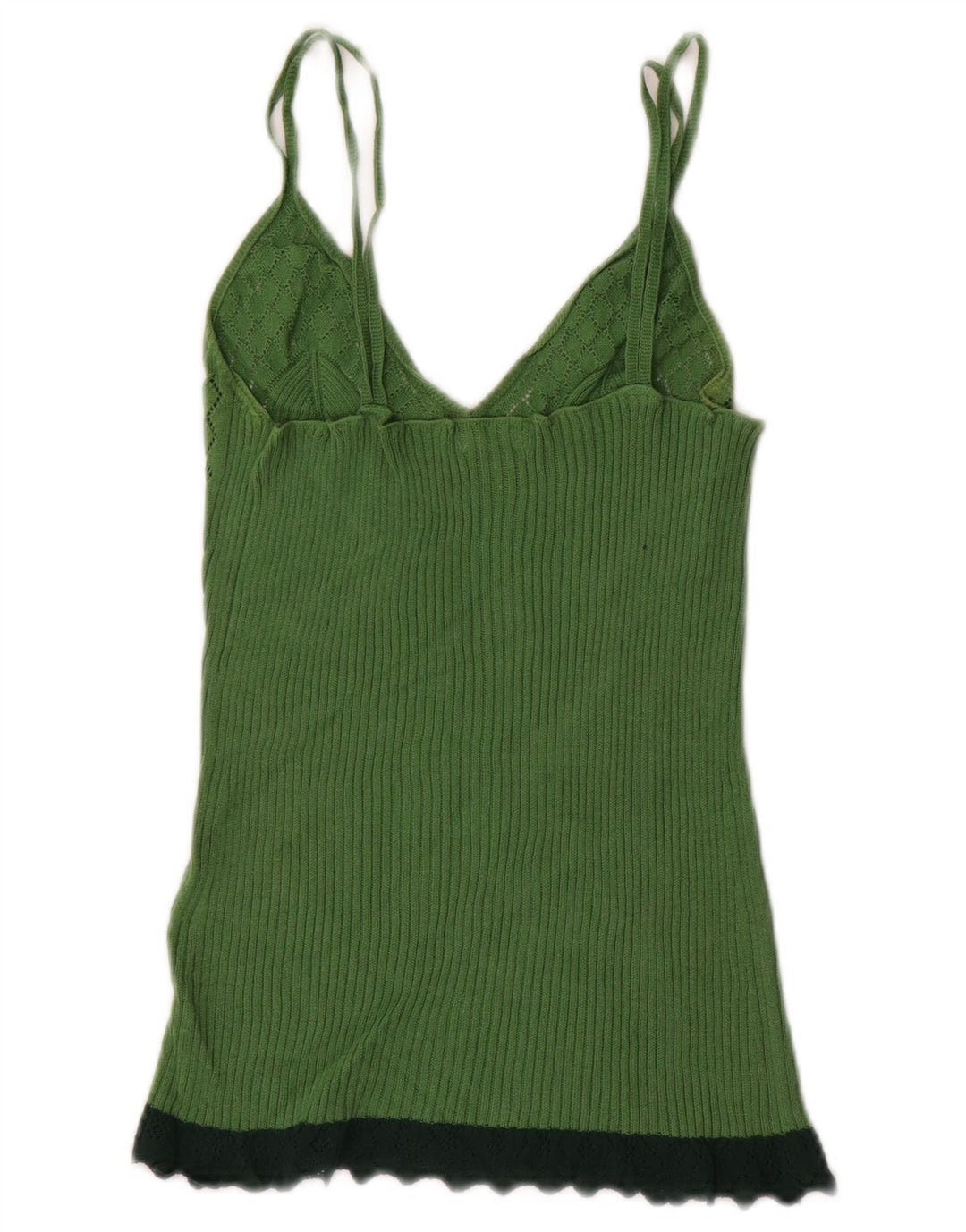 BENETTON Damestrik Cami Top UK 4 XS Grøn Colourblock