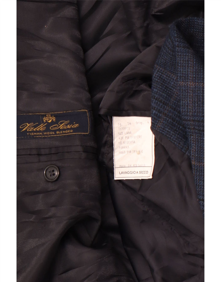 VALLE LESIA Herre 3-knaps blazerjakke IT 54 2XL Marineblå Hundstød