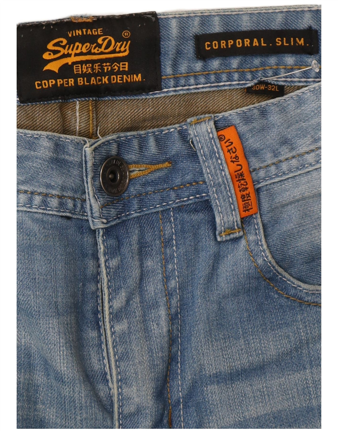 Superdry Herre Corporal Slim Jeans W30 L32 Blå Bomuld