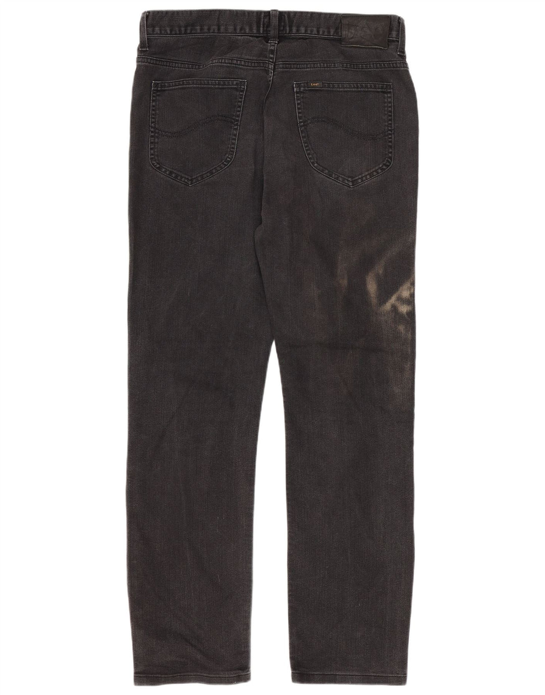 Lee Herre Rider Straight Jeans W33 L29 Grå Bomuld
