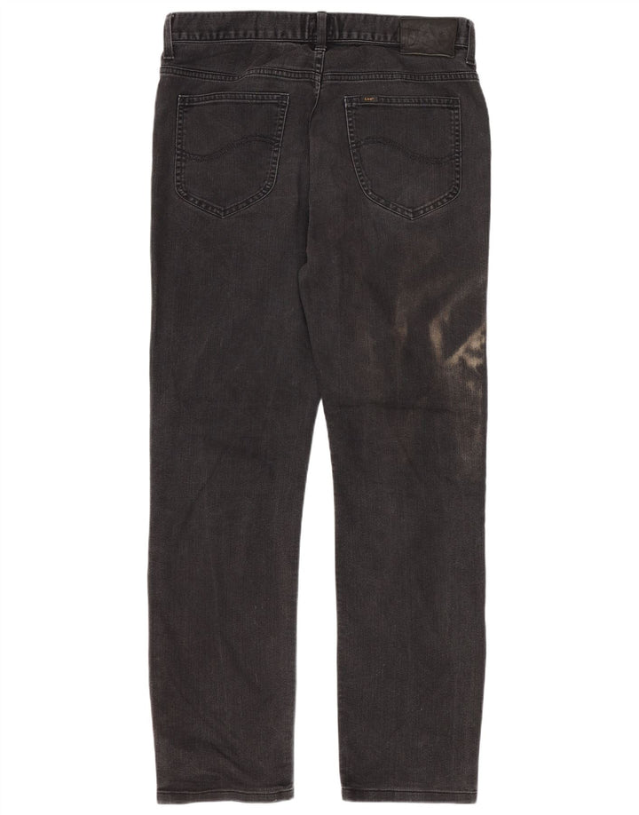 Lee Herre Rider Straight Jeans W33 L29 Grå Bomuld