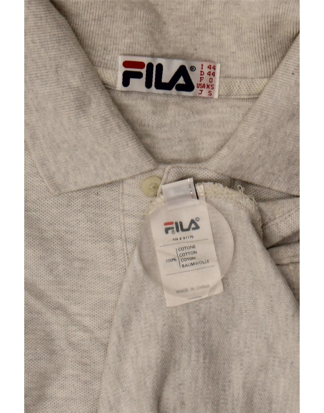 Fila Herre poloshirt IT 44 XS Grå Bomuld