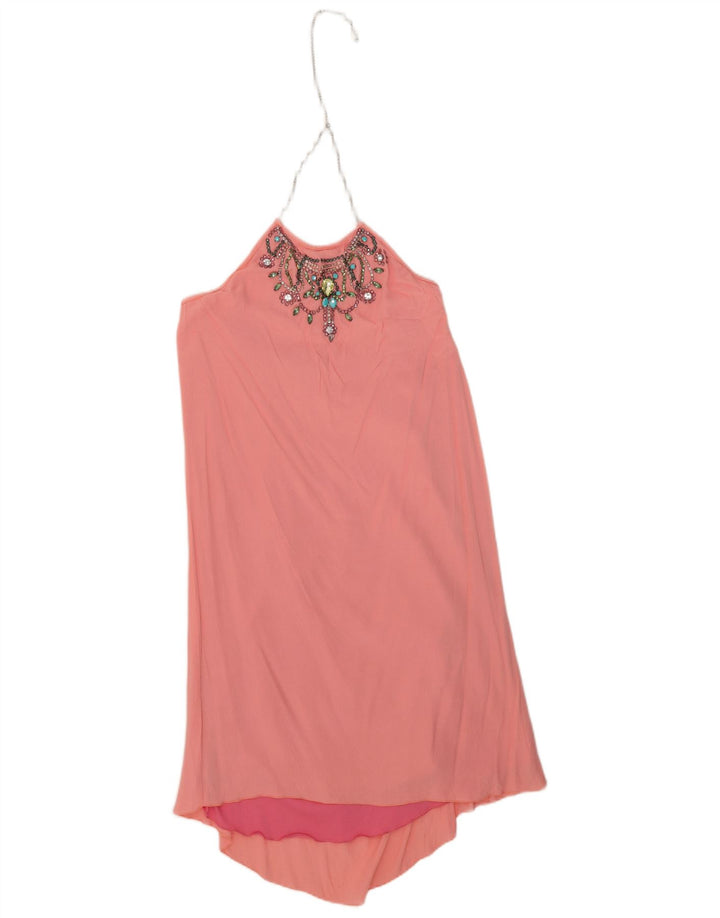 Gaudi Dame Halter Dress IT 44 Medium Pink Viscose
