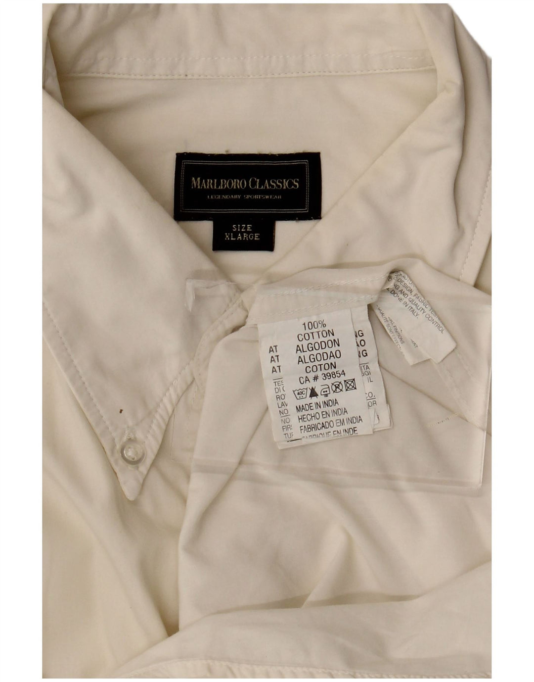 Marlboro Classics Kortærmet Herreskjorte XL Beige Bomuld