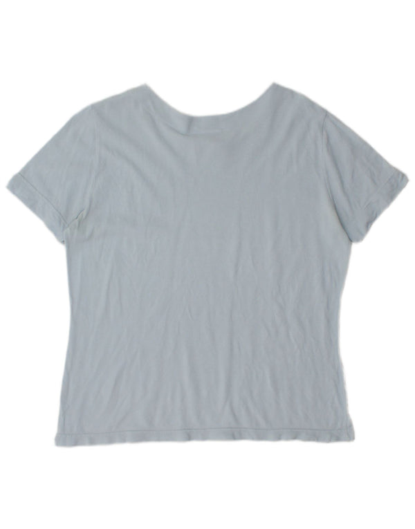 Lacoste Dame T-Shirt Top Størrelse 48 XL Blå Bomuld