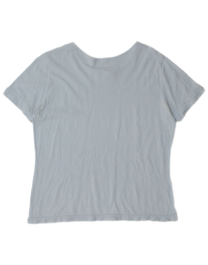 Lacoste Dame T-Shirt Top Størrelse 48 XL Blå Bomuld
