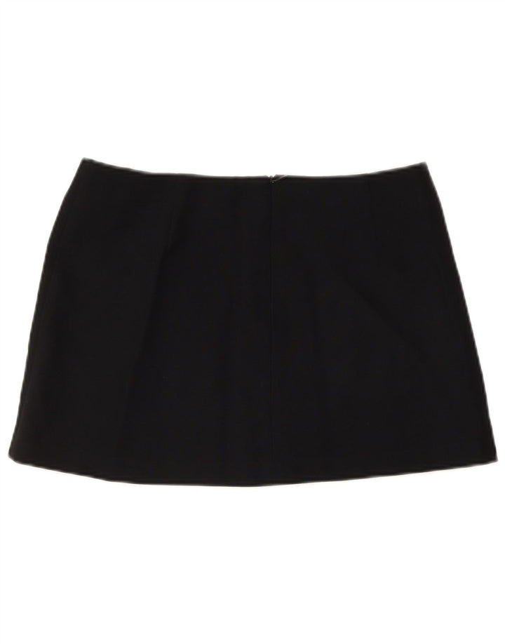 Benetton Dame Mini Nederdel IT 42 Medium W30 Sort Polyester