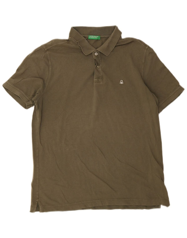 Benetton herre poloshirt XL Khaki Bomuld