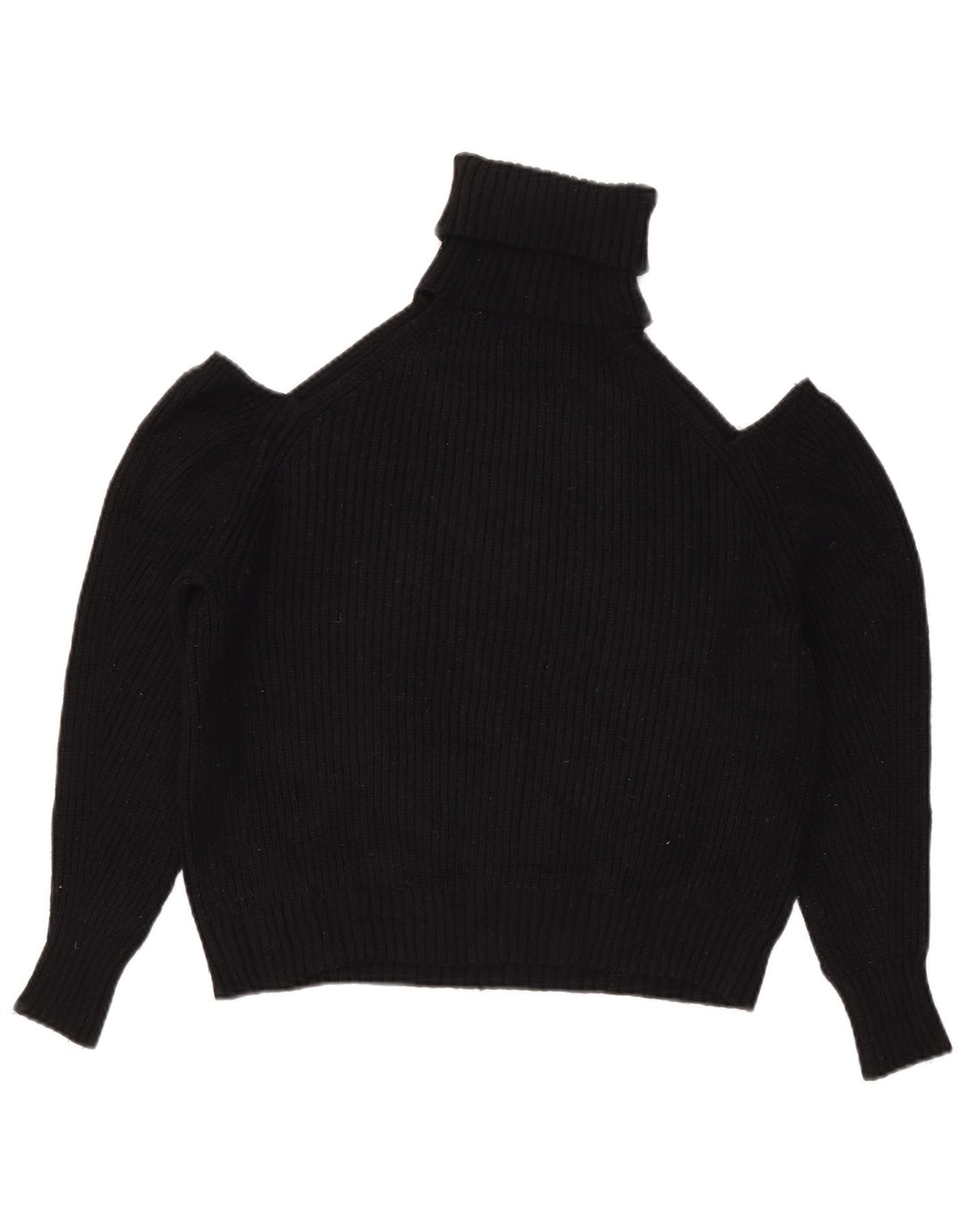 Zara Dame Off Shoulder Roll Neck sweater UK 14 Medium Black