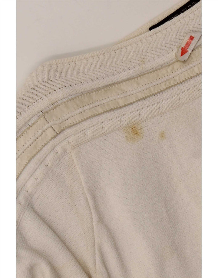 Gianfranco Ferre Dame Boat Neck Jumper Sweater UK 10 Small White