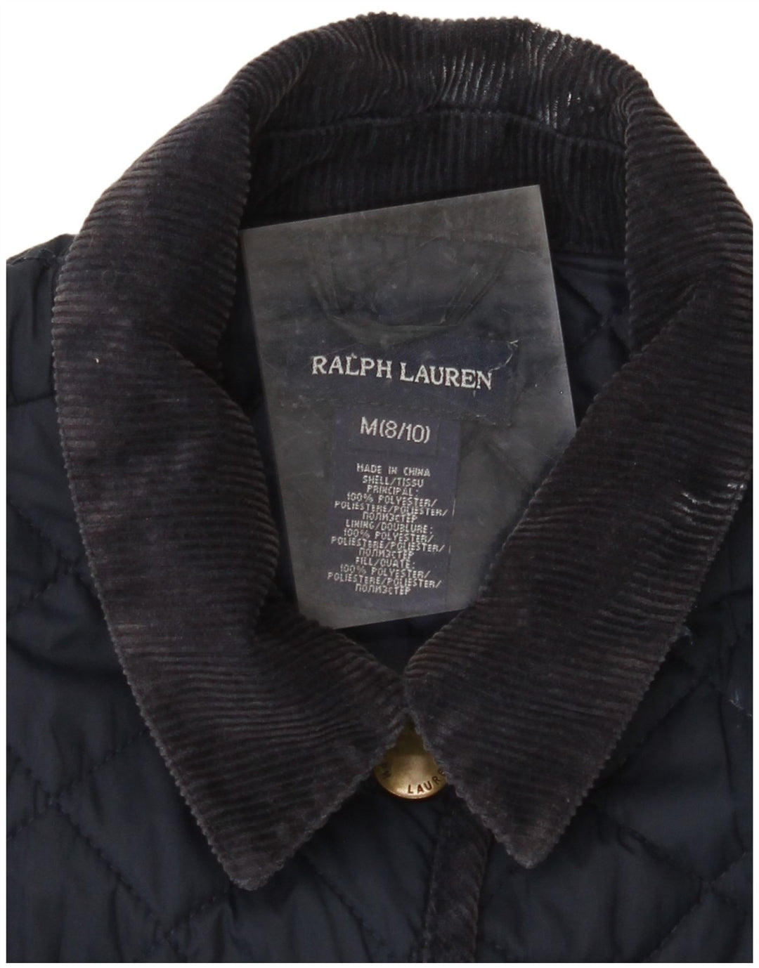 RALPH LAUREN Pige Quiltet jakke 8-9 år Medium Navyblå Polyester