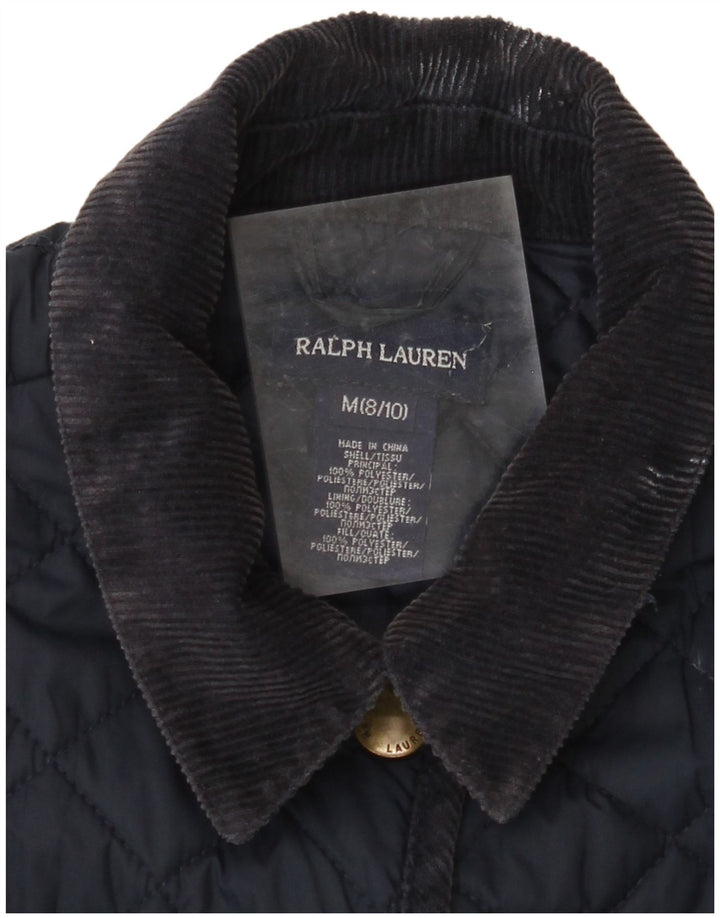 RALPH LAUREN Pige Quiltet jakke 8-9 år Medium Navyblå Polyester