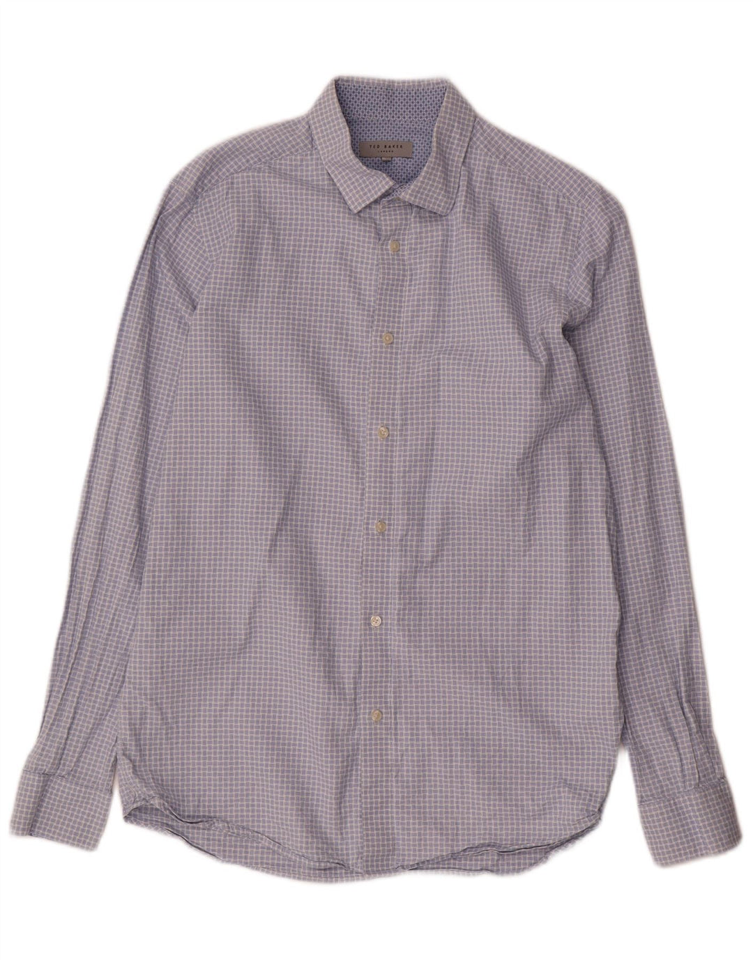 Ted Baker Herreskjorte str. 3 Medium Blue Gingham Cotton