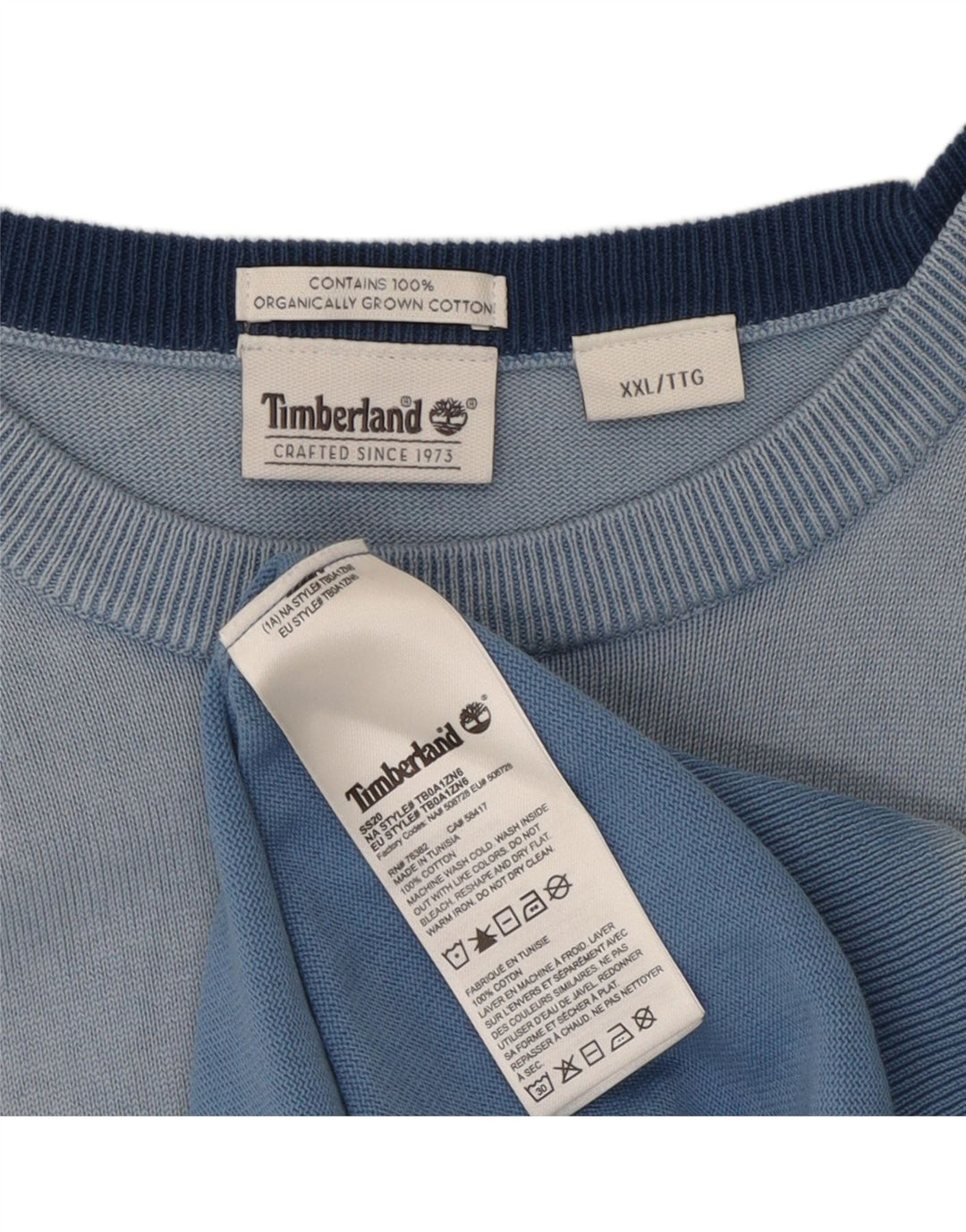 Timberland Herre sweater med rund hals 2XL blå bomuld
