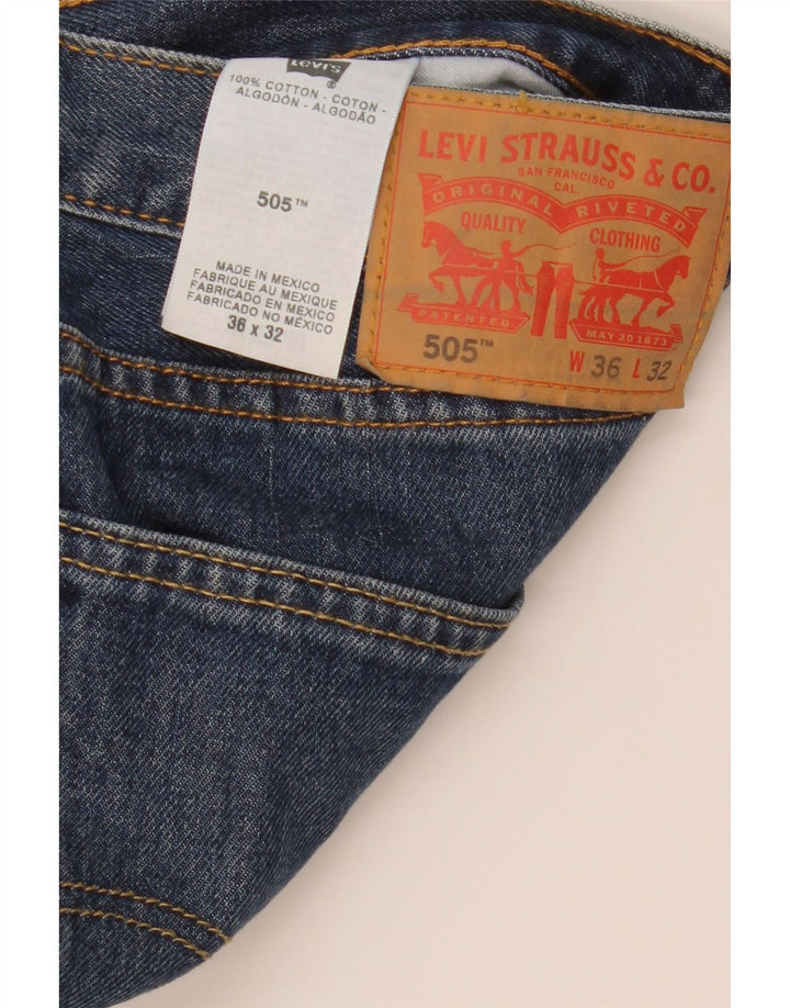 Levi's Herre 505 Straight Jeans W36 L32 Blå Bomuld
