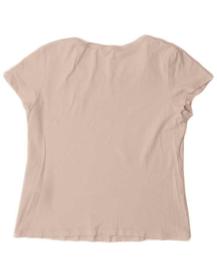 Levi's Dame T-Shirt Top UK 14 Stor Hvid Bomuld
