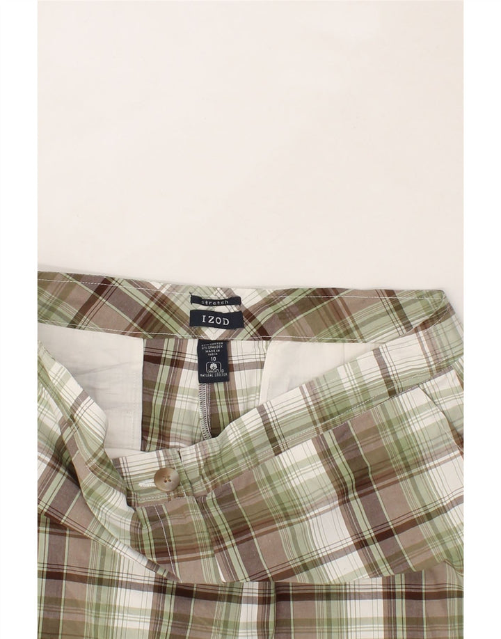 IZOD Womens Chino Shorts US 10 Large W32 Green Check Cotton Vintage Izod and Second-Hand Izod from Messina Hembry 