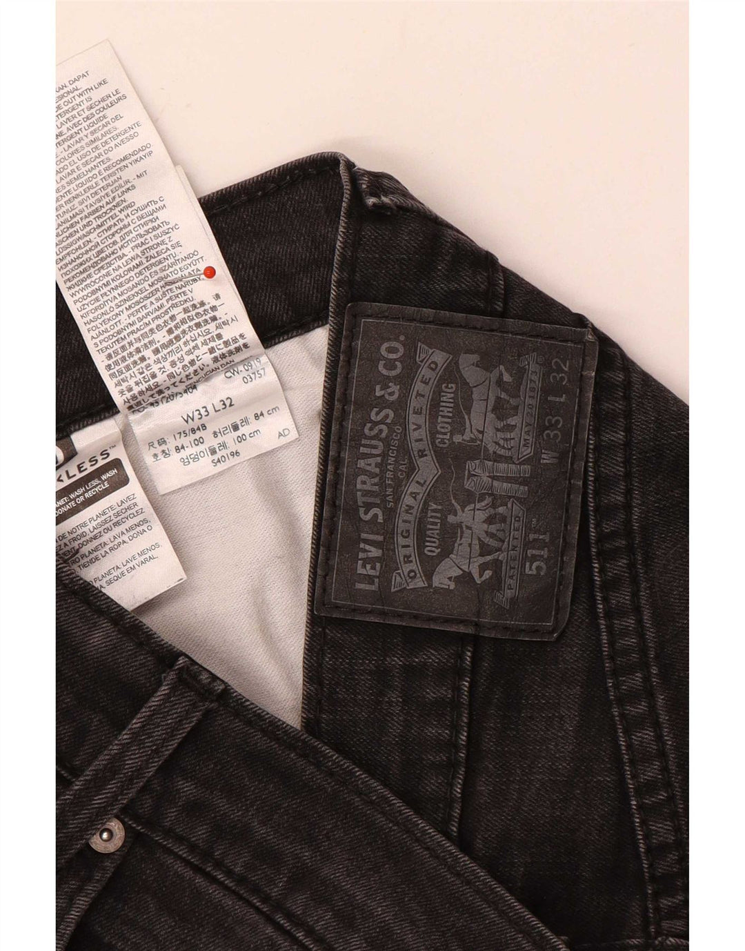 Levi's Mens 511 Slim Jeans W33 L28 Grå Bomuld