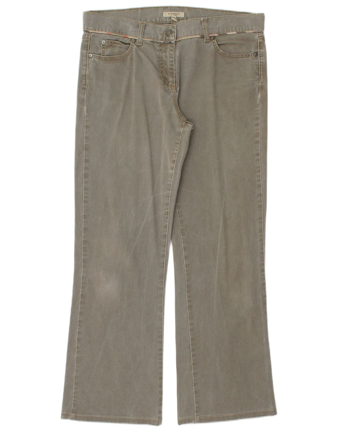 BURBERRY Lige jeans til kvinder UK 10 Small W32 L29 Khaki Bomuld