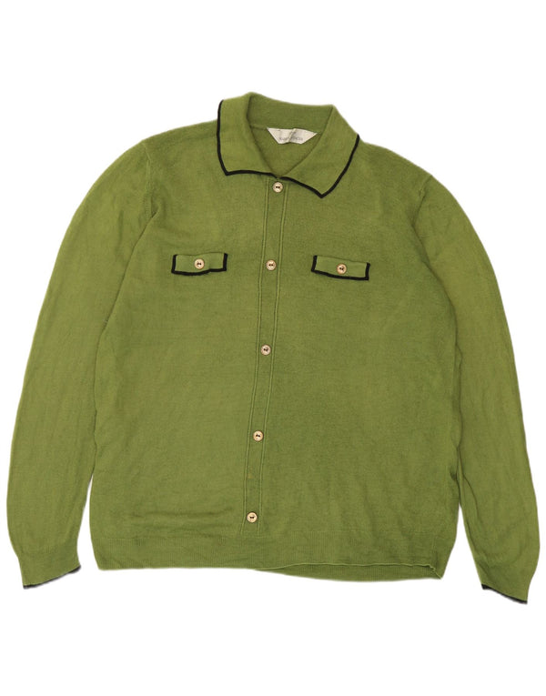Marks & Spencer Dame Polo Neck Jumper Sweater UK 20 2XL Grøn Akryl