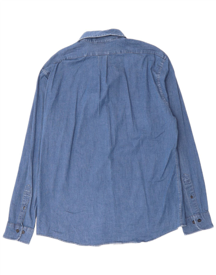 BROOKS BROTHERS Herre Regent Fit Denimskjorte Stor blå bomuld