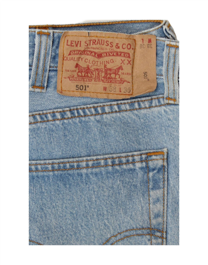 Levi's Herre 501 Straight Jeans W38 L28 Blå Bomuld