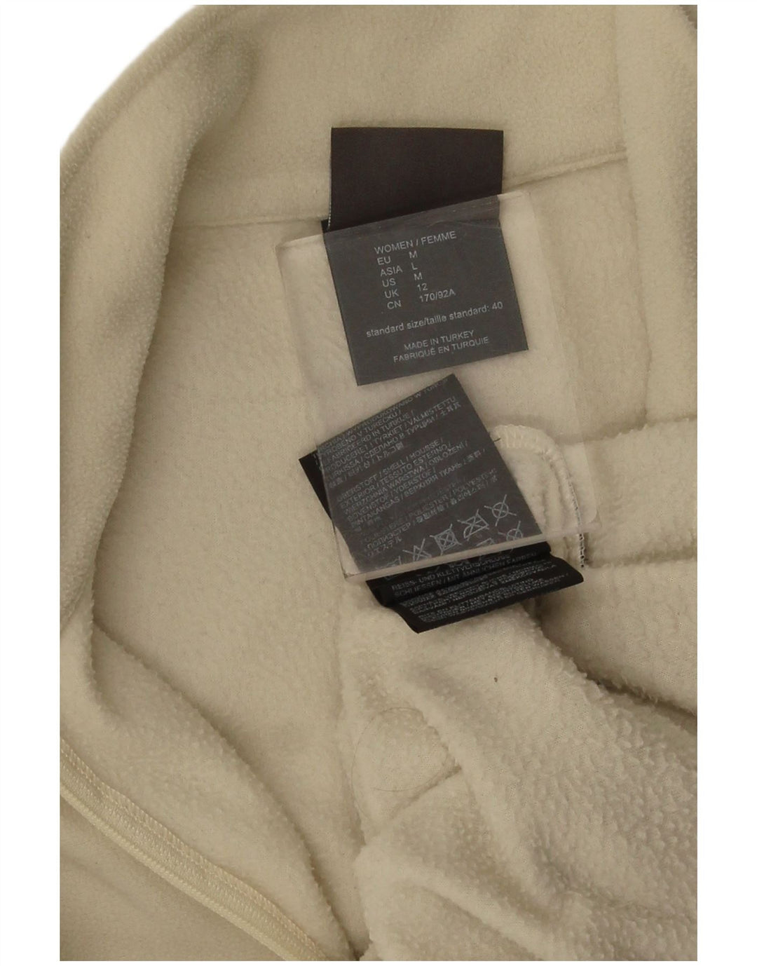 Jack Wolfskin Dame lynlås hals Fleece Jumper UK 12 Medium Beige Polyester