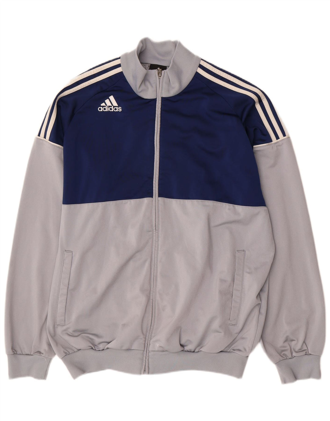 Adidas Træningsdragt til mænd Top jakke UK 44/46 Large Grå Colourblock Polyester