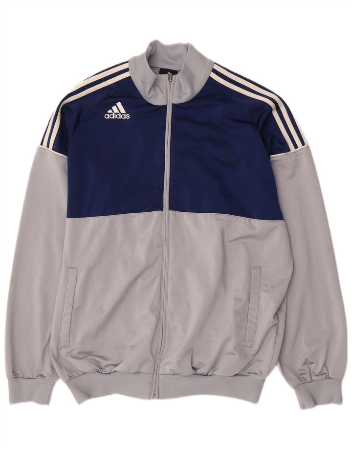 Adidas Træningsdragt til mænd Top jakke UK 44/46 Large Grå Colourblock Polyester
