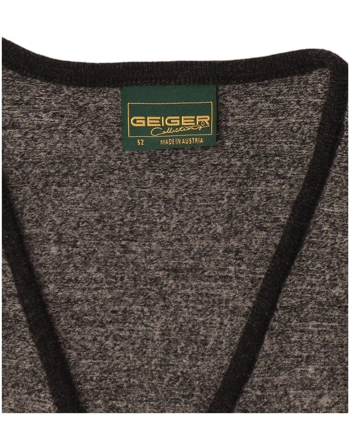 Geiger Herre Ærmeløs Cardigan Sweater IT 52 Stor Grå