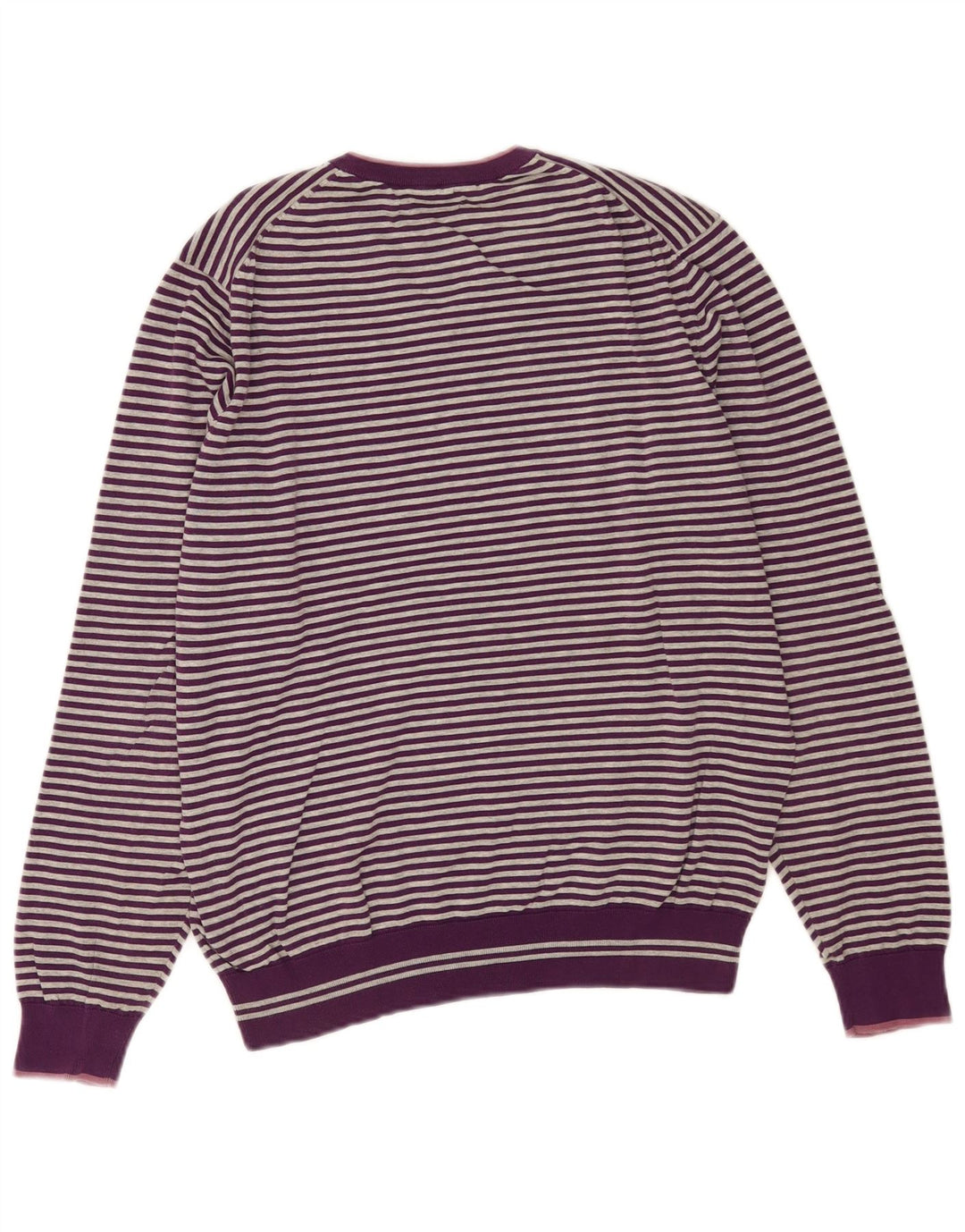Massimo Dutti Herre V-hals sweater Stor lilla stribet bomuld
