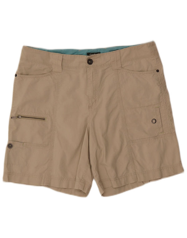 Eddie Bauer Kvinder Mercer Fit Cargo Shorts US 14 XL W36 Beige Bomuld