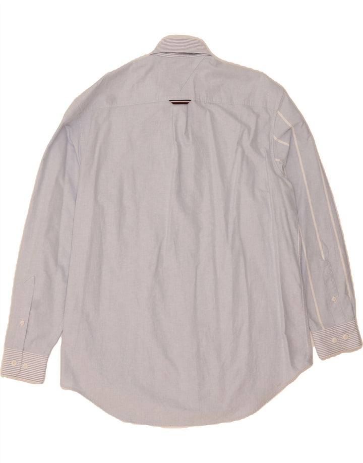 TOMMY HILFIGER Mens Shirt Medium Blue Striped Cotton Vintage Tommy Hilfiger and Second-Hand Tommy Hilfiger from Messina Hembry 
