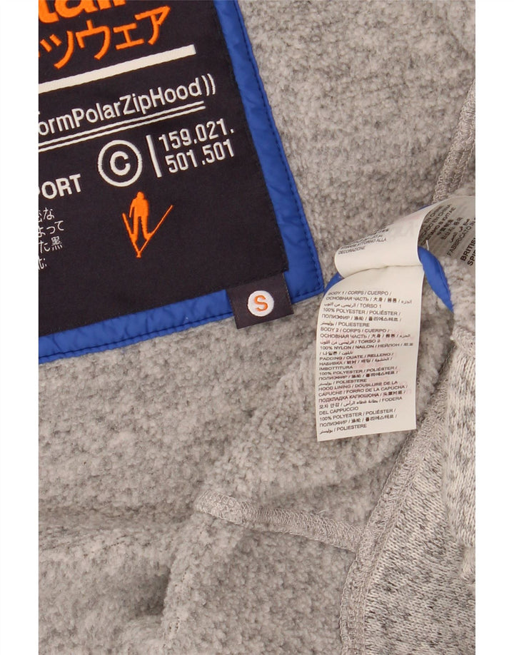 SUPERDRY Bomberjakke med hætte til kvinder UK 10 Small Grey Colourblock