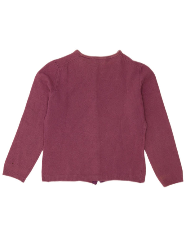 Benetton Womens Crop Cardigan Sweater UK 10 Small Purple