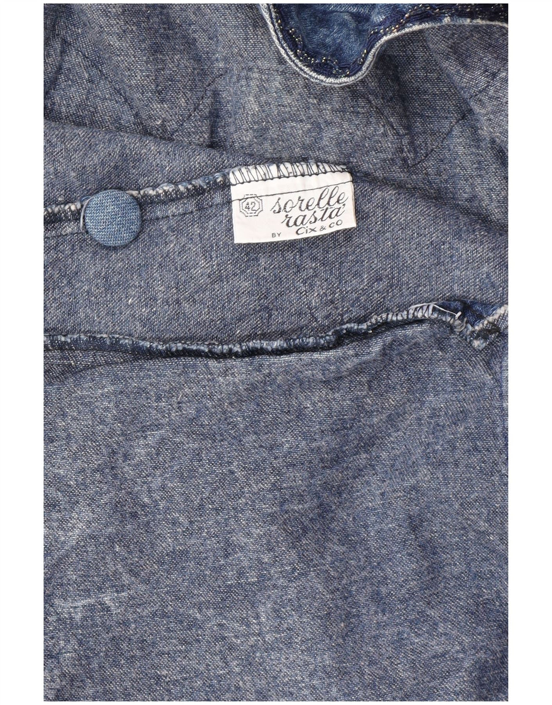 Vintage Dame Grafisk Loose Fit denimjakke IT 42 Medium Blue Bomuld