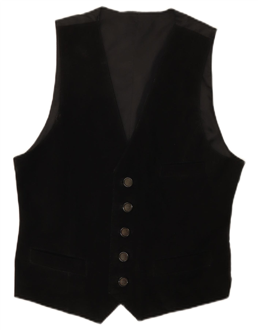 Vintage herre ruskind vest XS sort læder