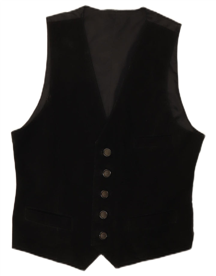 Vintage herre ruskind vest XS sort læder