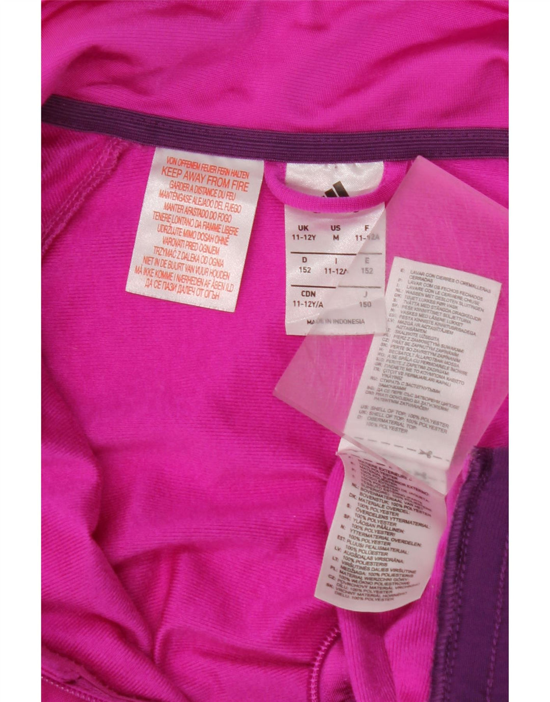 ADIDAS Træningsdragt til piger Topjakke 11-12 år Pink Colourblock Polyester