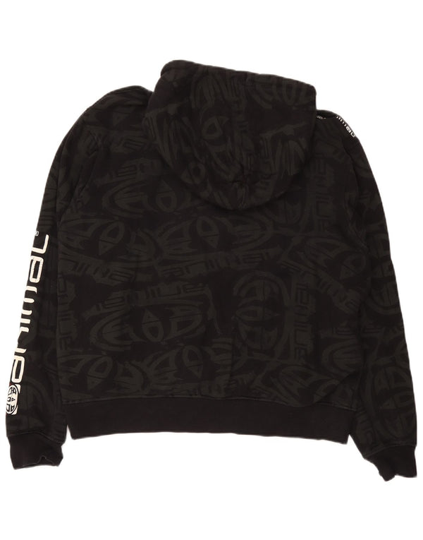 Animal Dame Grafisk Hoodie Jumper UK 18 XL Sort Bomuld